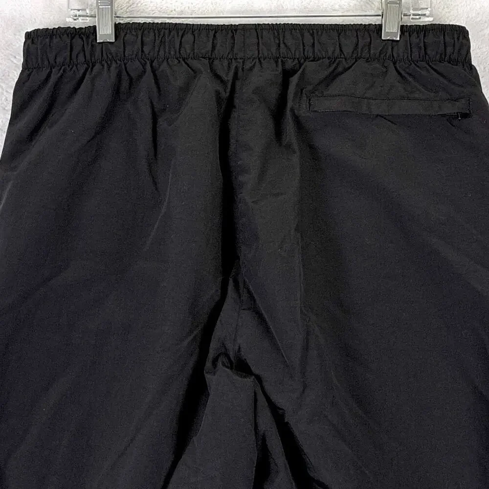 VTG LL Bean Rain Pants Mens L Black Nylon Drawstring Outdoor Trekking 80s 90s